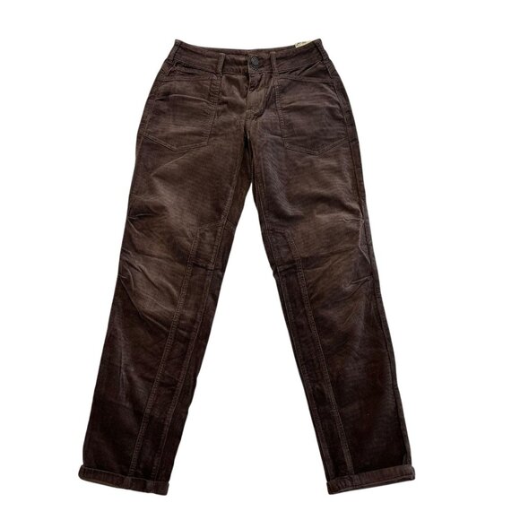Pilcro Anthropologie Womens Size 26 Tall Brown The Wanderer Corduroy Cargo Pants - Picture 2 of 5